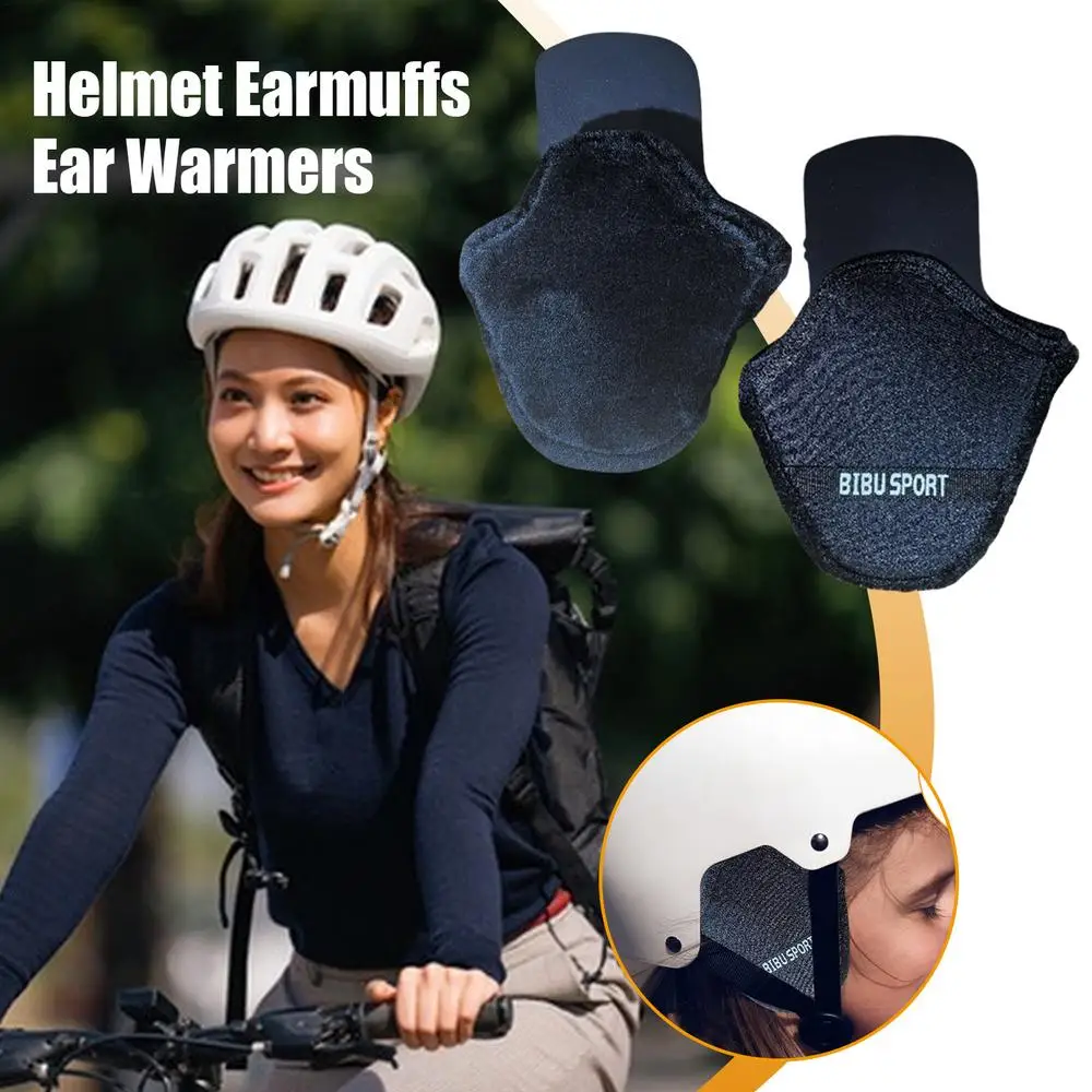 Description Picture 4 of item2 Pieces Practical Motorcycle Helmet Earmuffs Detachable Ear Warmers Ear Protective Cover Ear Protection Helmet Side Covers