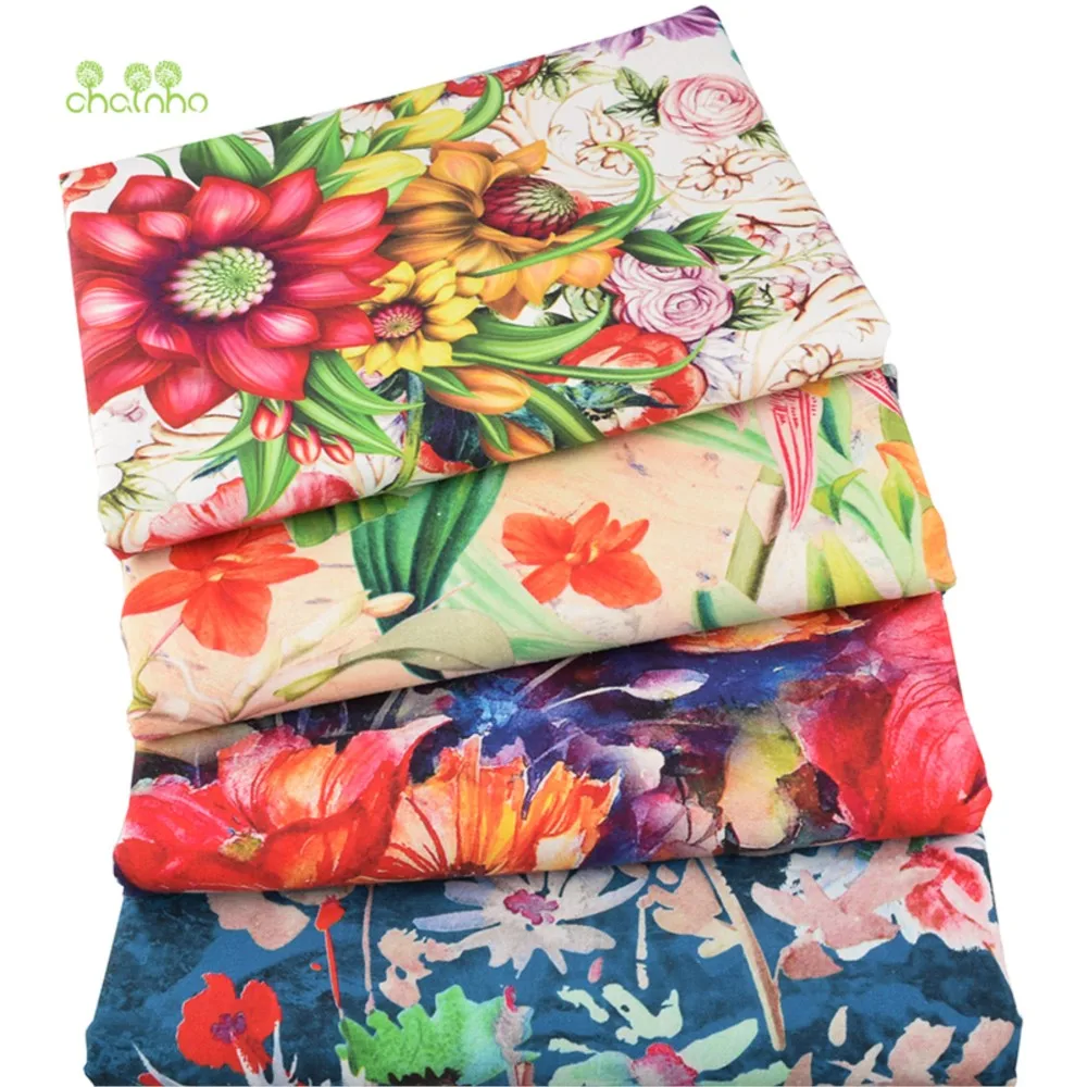 Chainho,Printed Cotton Linen Fabric,DIY Quilting Sewing Material,Cloth For Table,Sofa,Curtain,Bag,Cushion,Furniture Cover,15CLA5