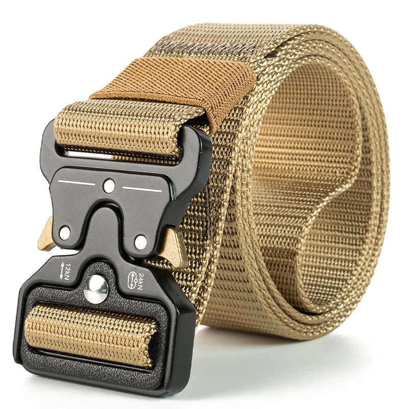 Men's Tactical Canvas Belt with Alloy Buckle