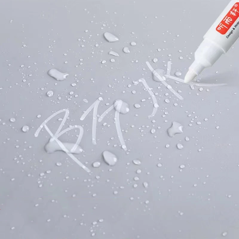 3/5/7Pcs/Set Metal White Marker Pen Oily Waterproof Plastic Gel Pen Writing Drawing Graffiti Stationery Notebook White Marker Pens Markers Pen Marker Pens