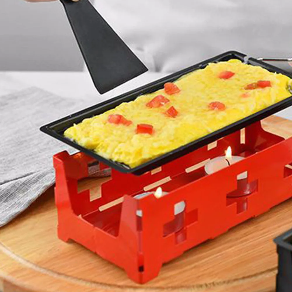 

Durable Hotel Cheese Melter Mini Raclette Set High Temperature Resistant Non-stick Coating Portable Candlelight Solid