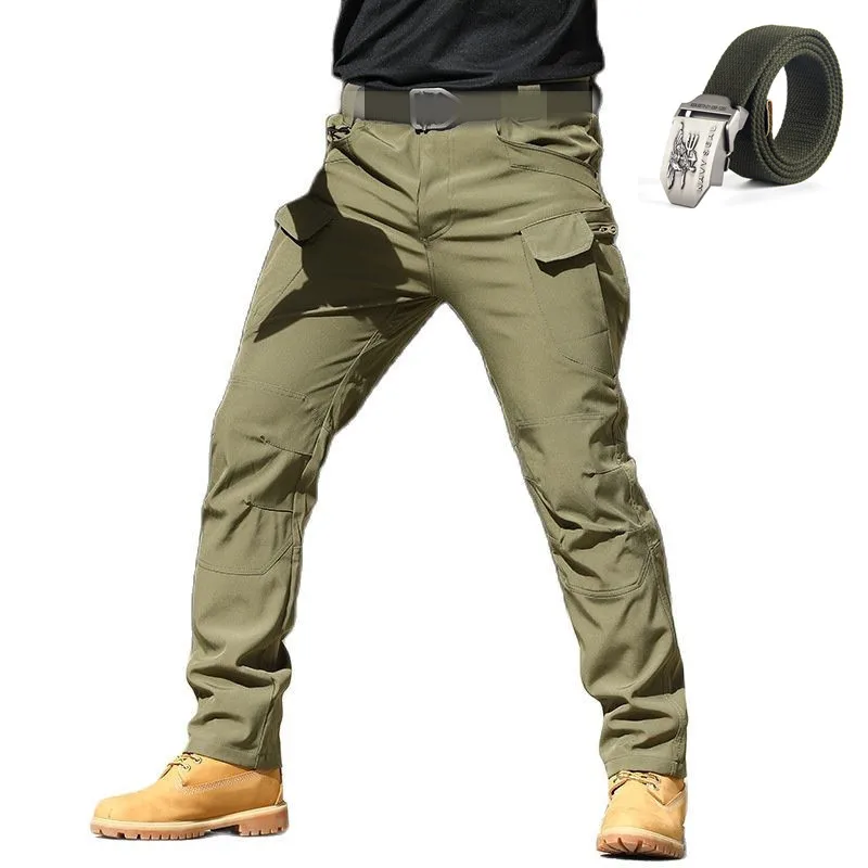 Cintura regalo unica forza speciale ventagli tuta Stretch pantaloni tattici traspiranti pantaloni Casual da esterno con cerniera frontale Multi tasca