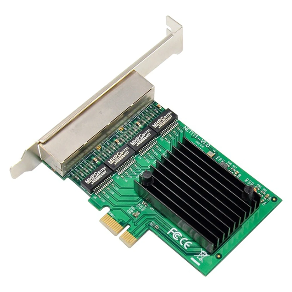 

RJ-45 4-Port Ethernet Server Adapter Gigabit Network Card PCI-E X1 Interface