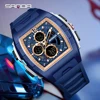 SANDA 3391 Fashion Men's Electronic Quartz Watch Luminous Calendar Shockproof Sports Wristwatch Waterproof Watches for Man