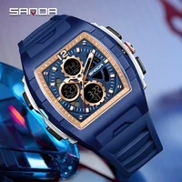 SANDA 3391 Fashion Men's Electronic Quartz Watch Luminous Calendar Shockproof Sports Wristwatch Waterproof Watches for Man
