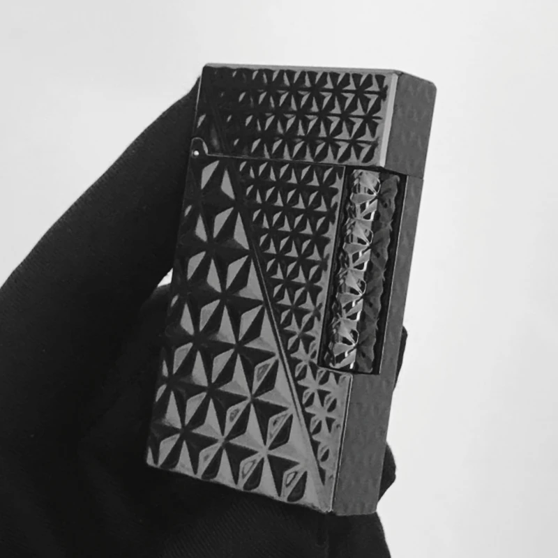 

Газовая ветрозащитная Зажигалка S.T для сигарет Dupont, яркая звуковая Зажигалка черного/золотого цвета с камнем и колесиком и адаптером № A215