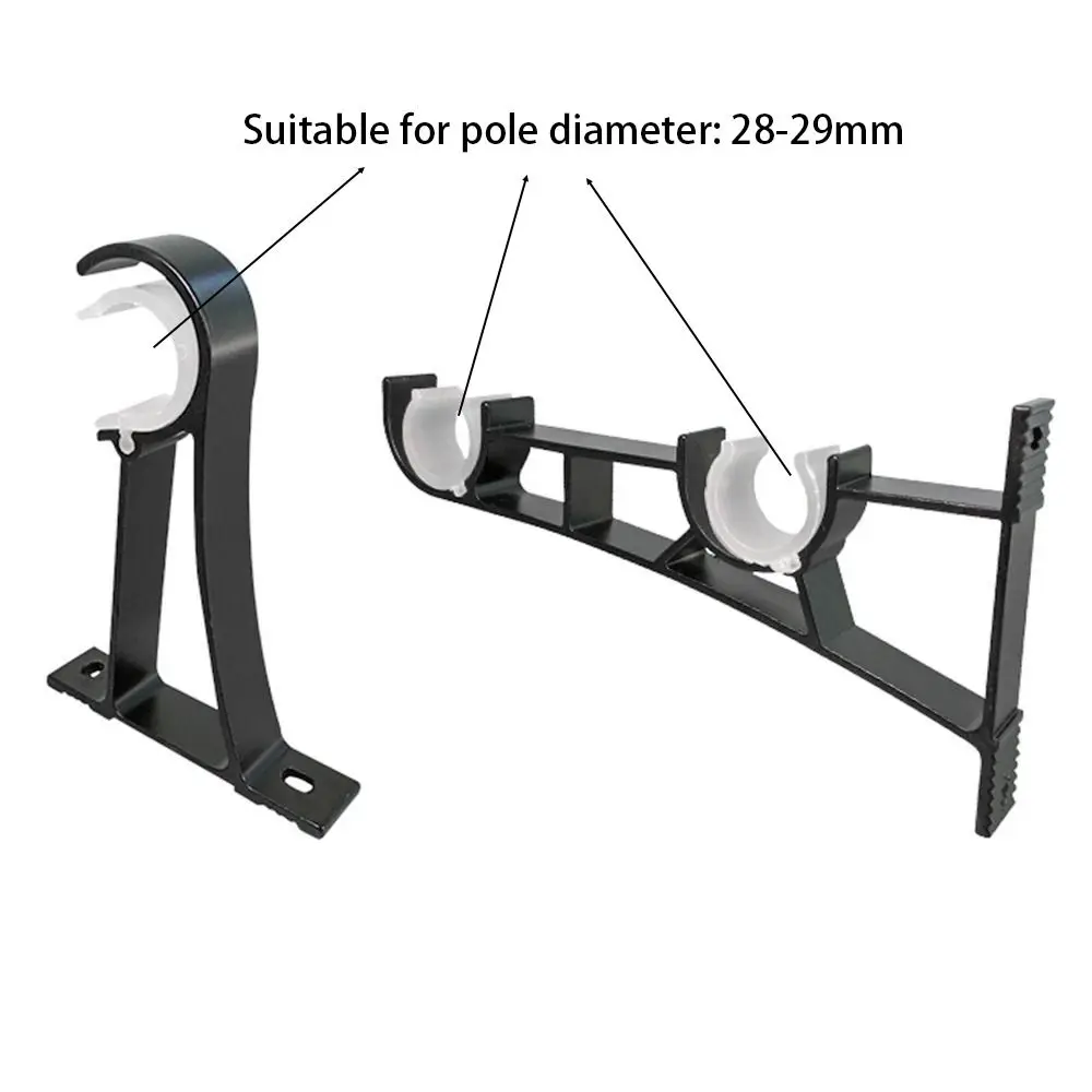 Description Picture 3 of item1Pcs Single Double Hang Curtain Rod Bracket Fixing Clip Furniture Hardware Hanger Hook Aluminum Alloy Crossbar Rod Support Clamp