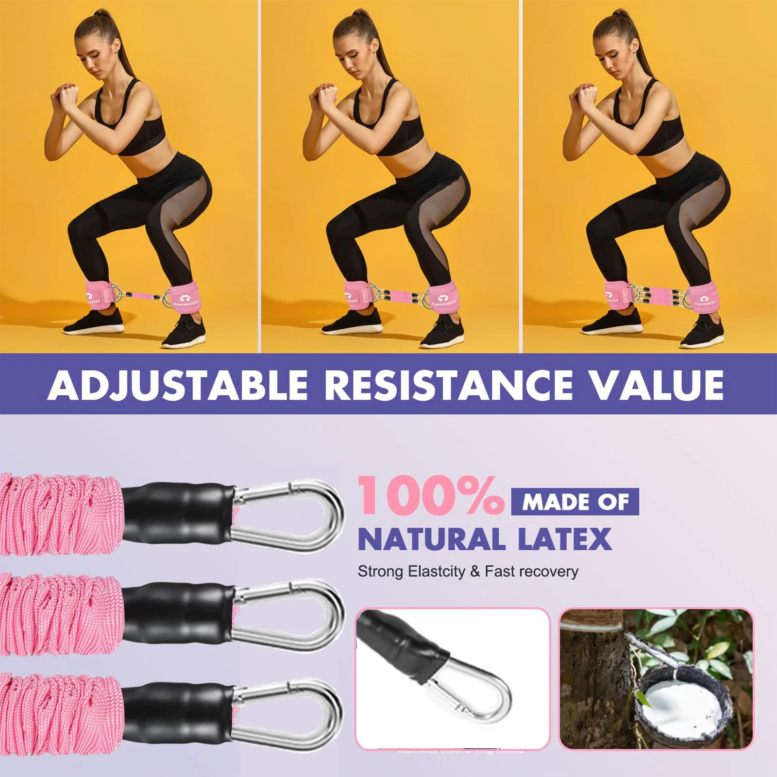 Ankle Resistance Bands with Cuffs, Ankle Bands for Working Out, Ankle Resistance Band, Glutes Workout Equipment, Butt Exercise F 5