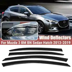 4PCS Car Window Wind Deflectors Tinted For Mazda 3 BM BN Sedan Hatch 2013 2014 2015 2016 2017 2018 2019 Awnings & Shelters