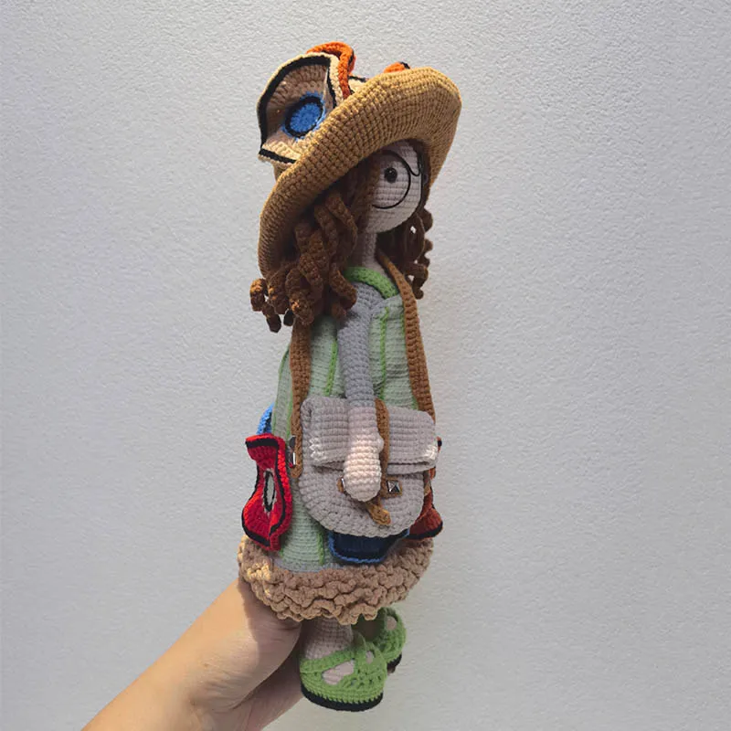 수제 뜨개질 인형 크로 셰 뜨개질 Stina 소녀 크로 셰 뜨개질 인형 홈 액세서리 패턴 공예 장난감 장식품