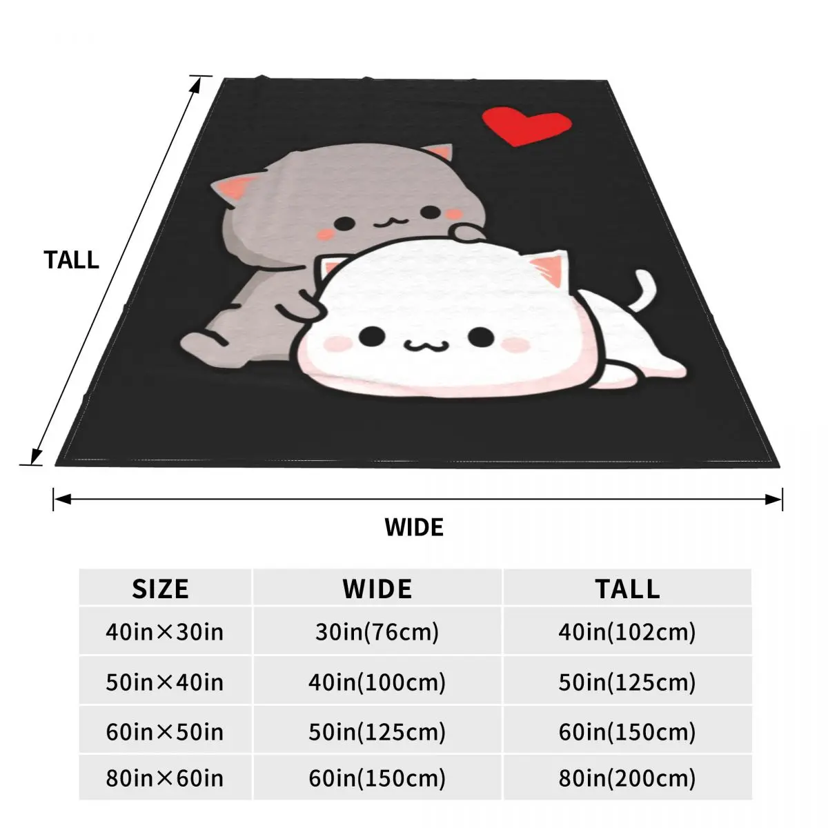 복숭아 고양이와 고마 사랑 플란넬 담요 동물 귀여운 따뜻한 부드러운 침구 침실 여행 침대보 소파 침대 커버 던져