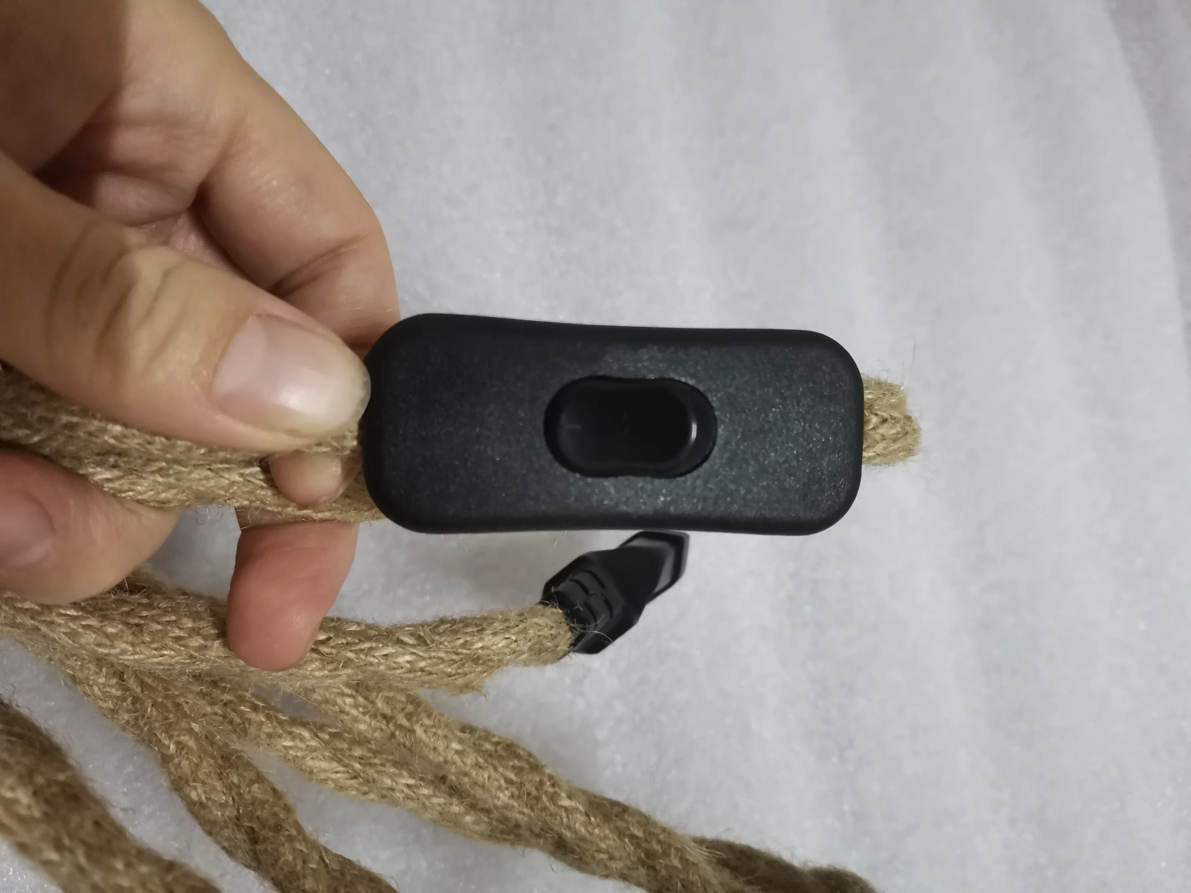 Vintage Hemp Cord Power Cable with On/Off Switch for Retro Pendant Lighting Decor (2-3 Meters, EU Plug)