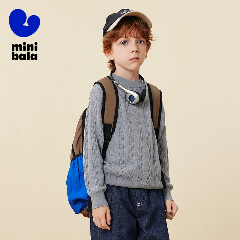 미니 발라 키즈 울 스웨터 2025 겨울 신상 피부 친화적 부드러운 니트 풀오버