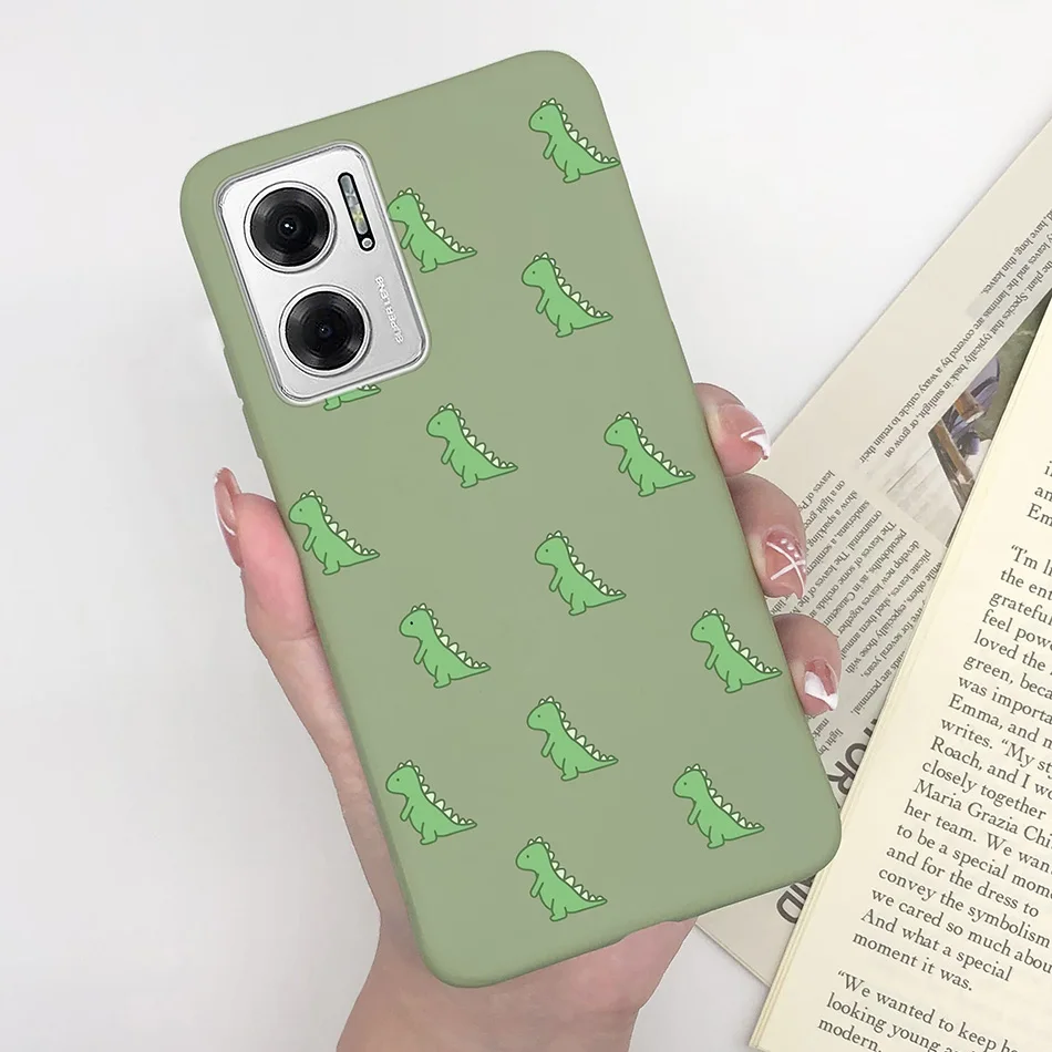 Heart Girl Silicone Matte Shockproof Phone Cover for Xiaomi Redmi Note 11 Series