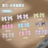 50pcs Transparent Bow Nail Art Parts Charms Bulk Shiny Mini Resin Ribbon Nail Rhinestones DIY Summer Nail Art Decor Accessories 6
