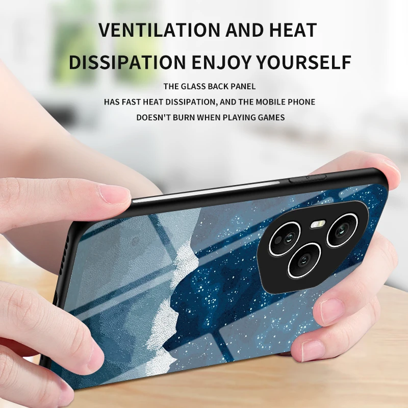 Starry Sky Tempered Glass Hard Phone Case - Durable Back Protection with Bumper