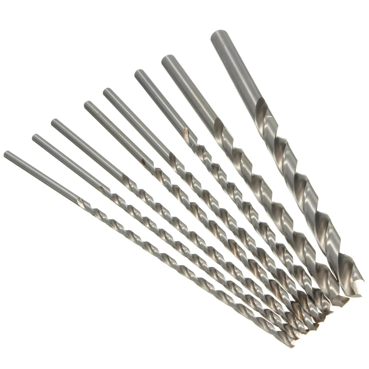 Drill Bit 2mm/3mm/4mm/5mm/6mm/7mm/8mm Length 200mm HSS Straight Shank Wood Aluminum Plastic
