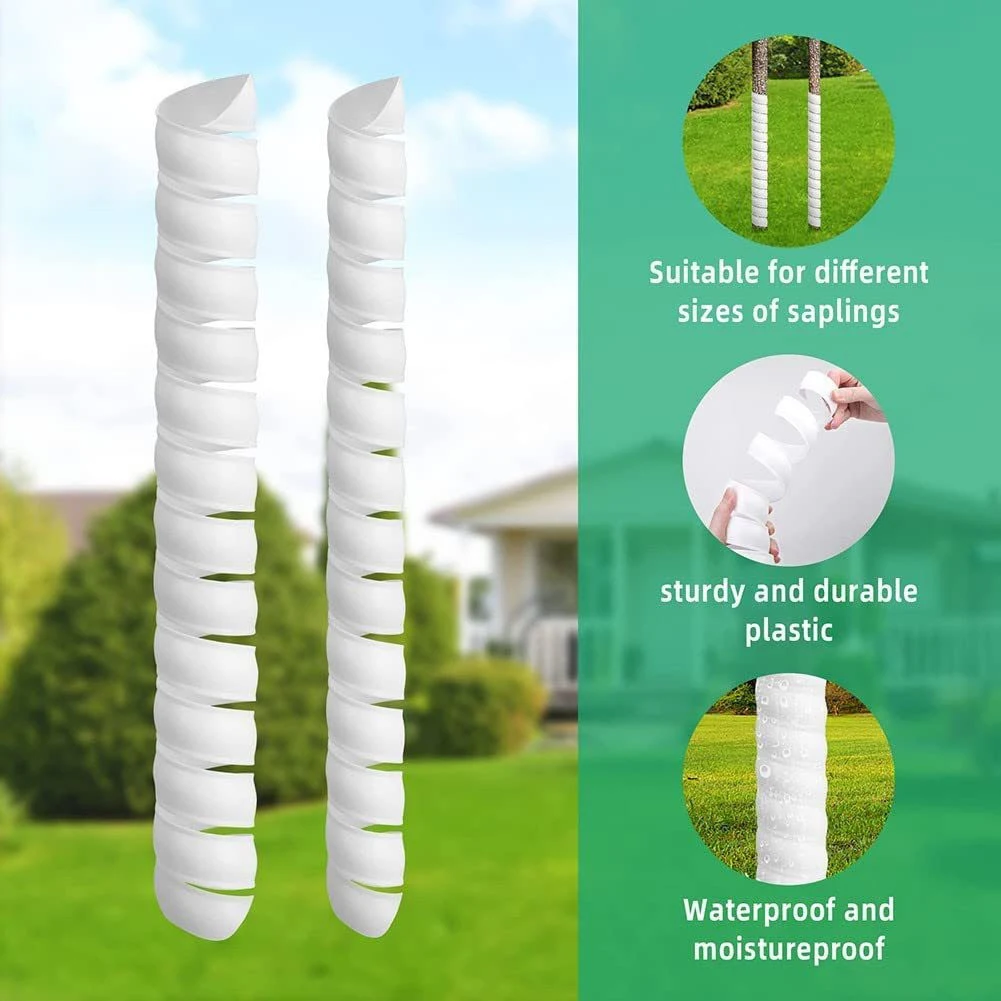 

2Pcs Tree Trunk Protector Scratch-resistant Anti-chewing Weather-resistant Spiral Saplings Plants Tree Bark Protector Tube Wrap
