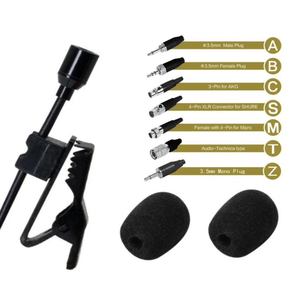 

Lavalier Microphone Mini Portable Small Microphone Lavalier Lapel Clip Mic 3.5mm 3Pin 4-Pin XLR For Wireless System