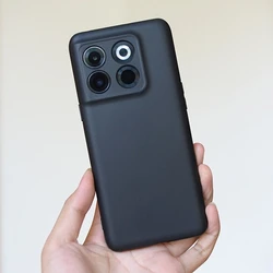 Matte Transparent Ultra-Thin Soft Silicone Phone Case - Sleek & Simple Protective Cover for Oneplus 10R (Matte Black)