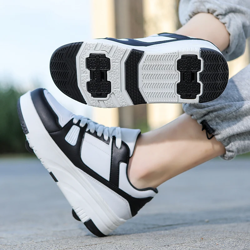 Kinder Sportschuhe 2-in-1 Rollschuhe - Ganzjahres Laufschuhe Mit Klettverschluss EU 28-39