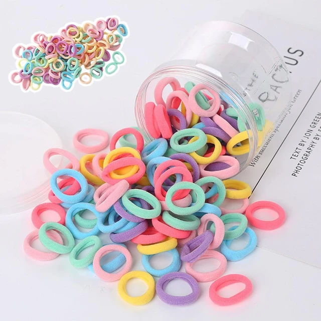 Gomas para el pelo de nailon para niña, cintas para el pelo de colores,  banda de goma elástica, accesorios para el cabello, 100-300 piezas -  AliExpress