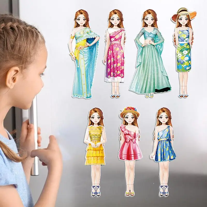 Magnetic Doll Dress Up Kits Reusable Sticker Dress Up Doll Activity Book Doll Pretend Play Toy For Kids Aged 3 To 12 Birthday 3