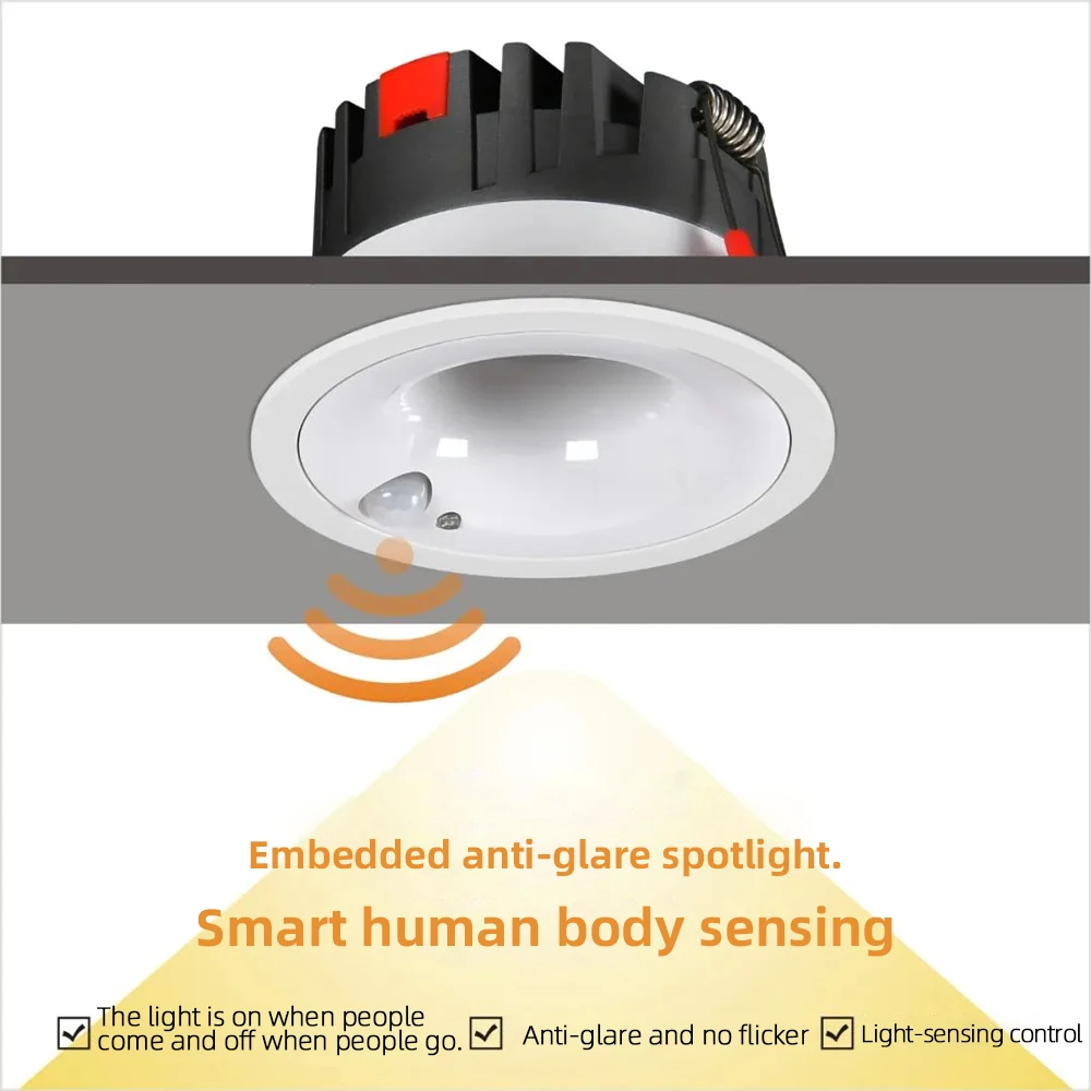 5W 7W 12W PIR Motion Sensor Downlight AC85-265V Recessed Ceiling Light For Corridor Living Room Kitchen Decor Lighting led downlight,recessed ceiling spotlight,ceiling lamps