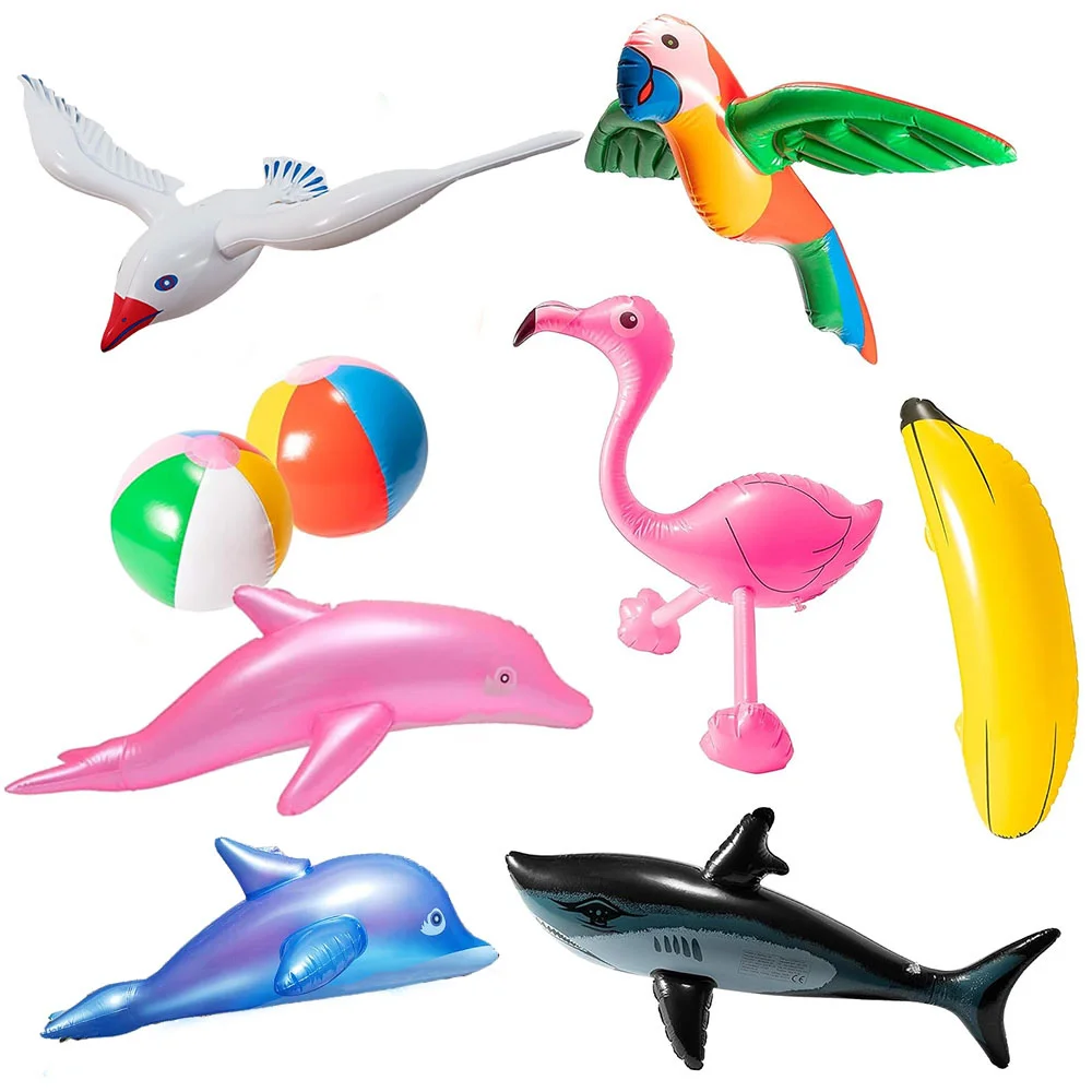 

PVC Inflatable Balloon Toys Summer Swimming Pool Beach Hawaii Holiday Party Floating Toys Shark Flamingo Dolphin Seagull Balls