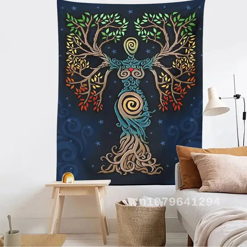 

Life Tree Wall Art Picnic Mat Bedspread Sheet Wall Decor Room Decoration Tapestry Art Tarot Enigmatic Wall Decor Dorm Room