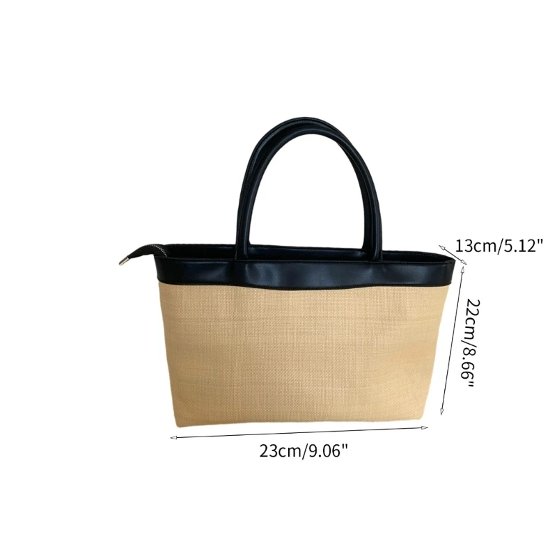 Fashion Straw Handbags Summer Beach Bag Purse Shoulder Bag for Daily Use
