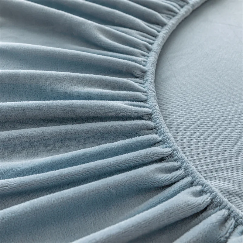 Velvet Thermal Bed Sheets Plush Fabric Mattress Cover For Winter Bed Cover Bed Bed Linen Set For Single Double King Queen Bed 5