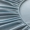 Velvet Thermal Bed Sheets Plush Fabric Mattress Cover For Winter Bed Cover Bed Bed Linen Set For Single Double King Queen Bed 5
