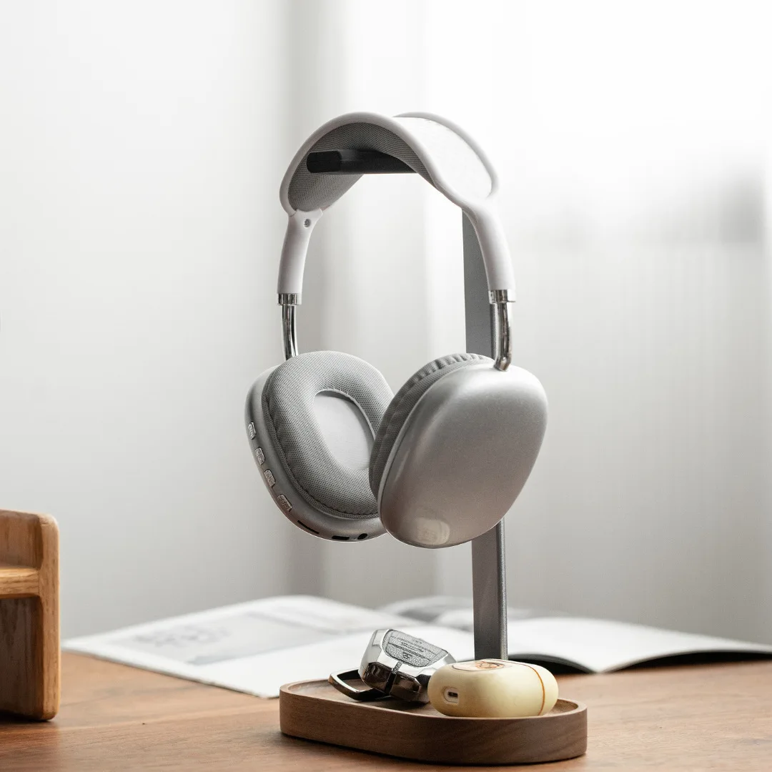 Wooden Headphone Holder + Headphone