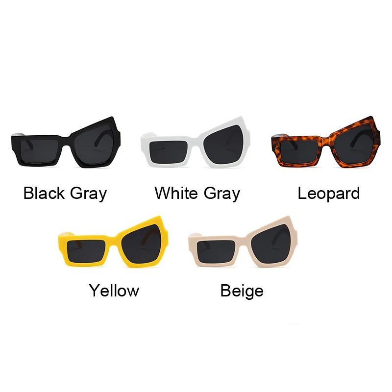 Funny Irregular Square Sunglasses Man Fashion Personality Brand Designer Sun Glasses Male White Black Shades Oculos De_voghion.com