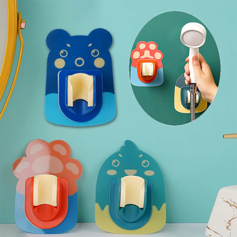 

Cartoon Self-Adhesive Showerhead Bracket Hook Universal Adjustable Stable Rotation Bathroom Sprinkler Hanging Holder Children