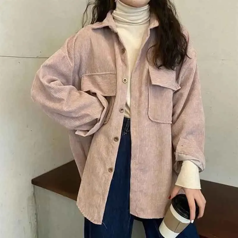 2ShirtsWomen Vintage Long Sleeve Fall Fashion Streetwear All-match Elegant Office Ladies Clothing Solid Loose Simple Chic Korean