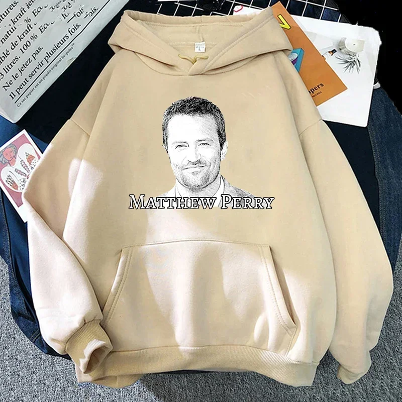Matthew Perry Hoodie Funny Retro Women/men Harajuku Aesthetic Hoodies Unisex Tops Fleece Pullover Sweatshirt Vintage Clothes