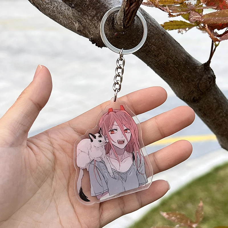 Hot Manga Anime Chainsaw Man Keychain Cosplay Kawaii Figures Pochita Power  Angel Metal chain Pendant Charm Key Chain Llaveros