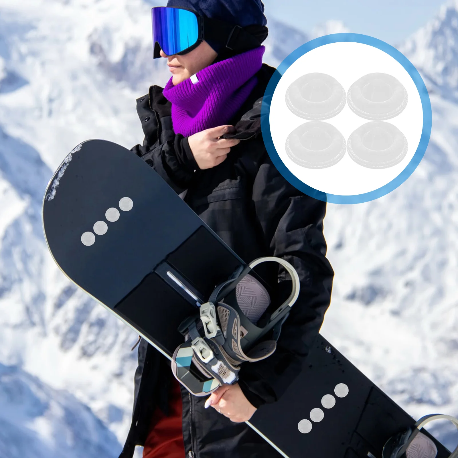 30Pcs Snowboard Anti Slip Sticker Self Adhesive Spike Pad Ski Board Grip Mat Winter Sports Accessories Outdoor Skating Decal ski snowboard accessories