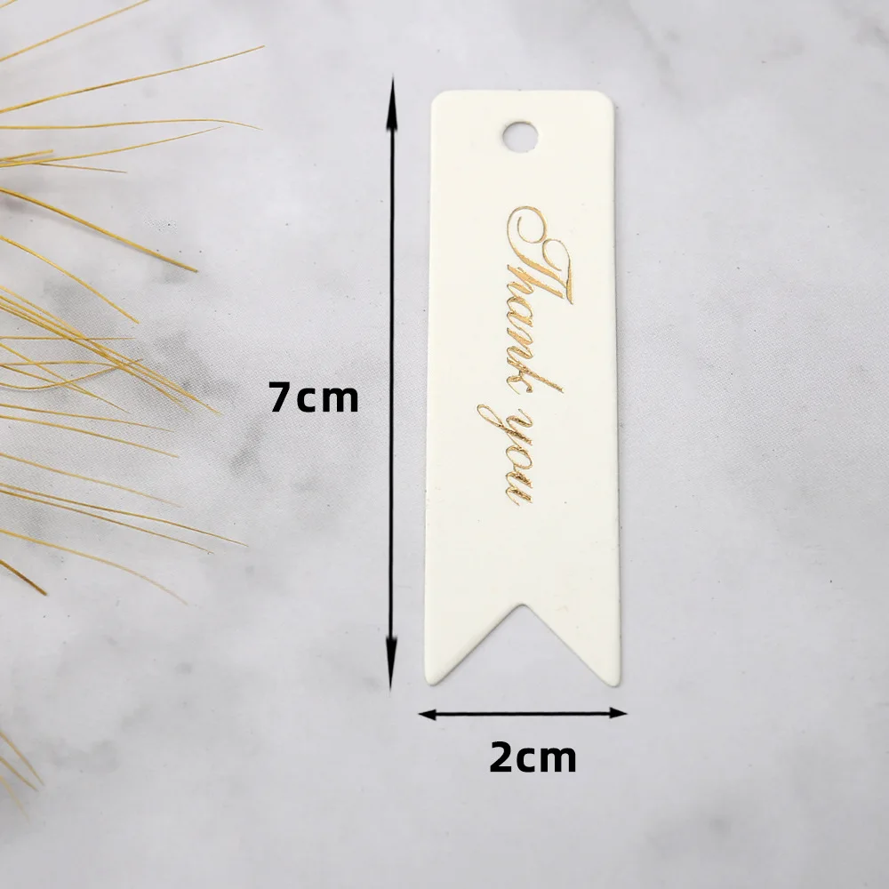 Bronzing Thank You Tags Garment Shoes Bags Hang Tag Black White Paper Cards Eco Friendly Clothing Accessories Price Label 50pcs