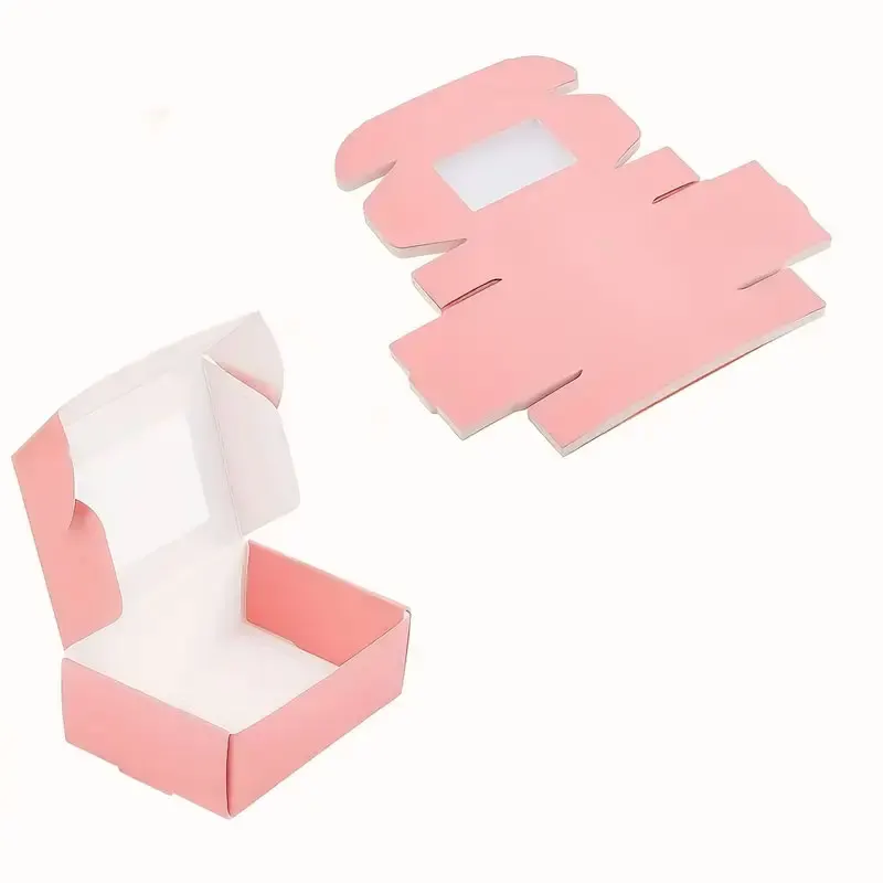 10/30-Pack Mini Pink Cardboard Gift Boxes with Transparent Window for Jewelry, Candy, C... - SKU MCGB2302 - UGI Packaging