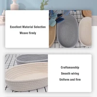 Oval Woven Storage Basket Cotton Rope Woven Basket Simple Table Top Sundries Bedside Storage Basket Cosmetics Storage Basket 5