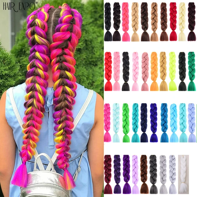 Color Braiding Hair Kanekalon  Pink Kanekalon Braiding Hair - Hair  Extensions Ombre - Aliexpress