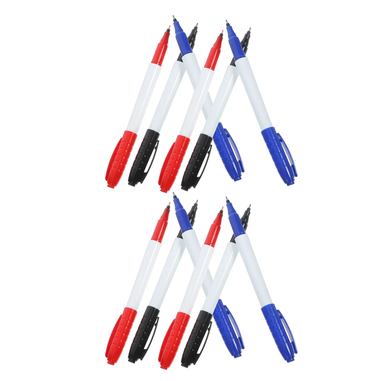 12Pcs 0.5mm 초극세 팁 드라이 지우기 마커 교실 교사 학생 유리 보드 용 컬러 지울 수있는 화이트 보드 펜