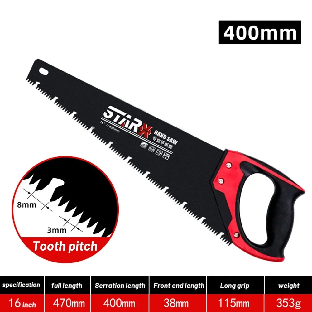16" 18" 20" Steel Hand Saw Timber Saw Woodworking Cutting Tool Dry Wood Pruning With Hard Teeth For Fine Cut UPVC & Wood