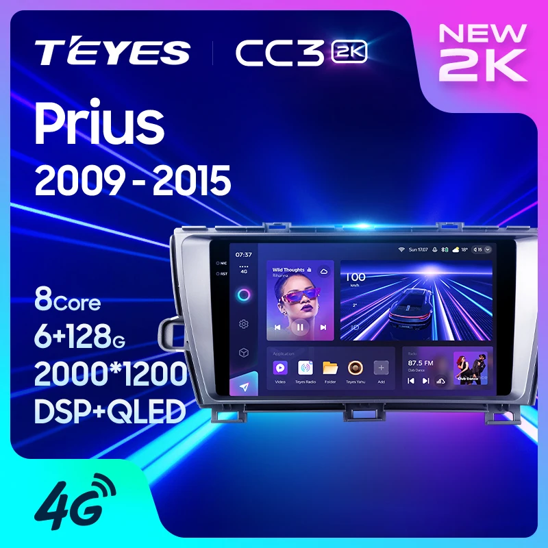 TEYES CC3 2K 자동차 라디오 멀티미디어 비디오 플레이어, 도요타 프리우스 XW30 2009 - 2015 용, 네비게이션 스테레오 GPS, 안드로이드 10, 2din DVD 없음