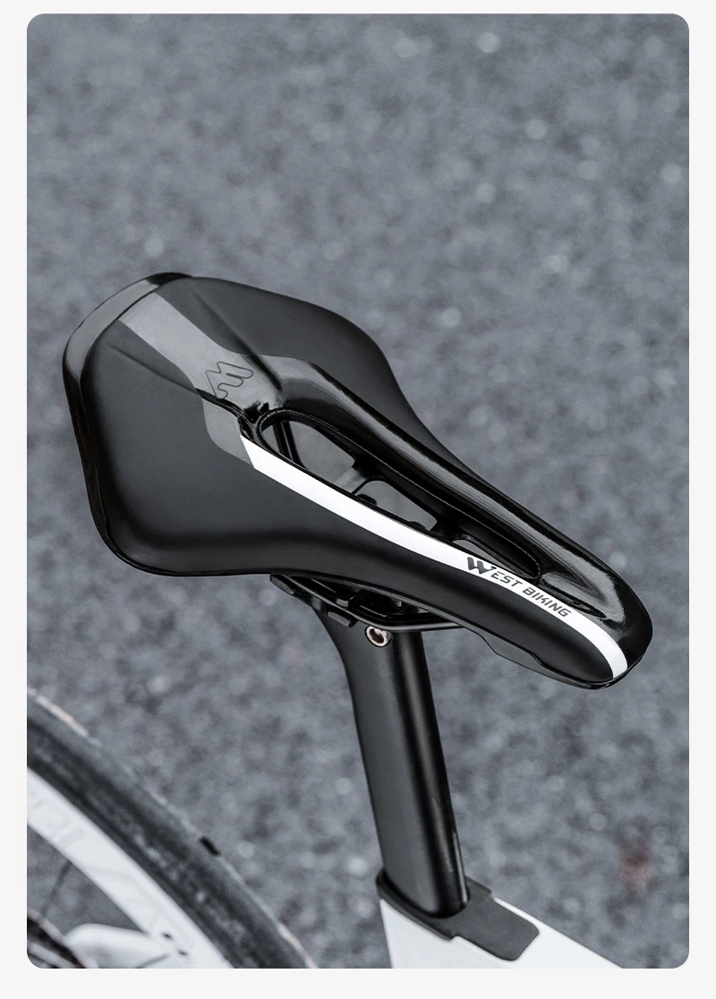 WEST BIKING Fahrradsattel Ultraleicht PU-Leder Hohl Prostatafreundlicher Fahrradsitz MTB Rennrad Kurznasen-Sattel Fahrradteile – Detail 19