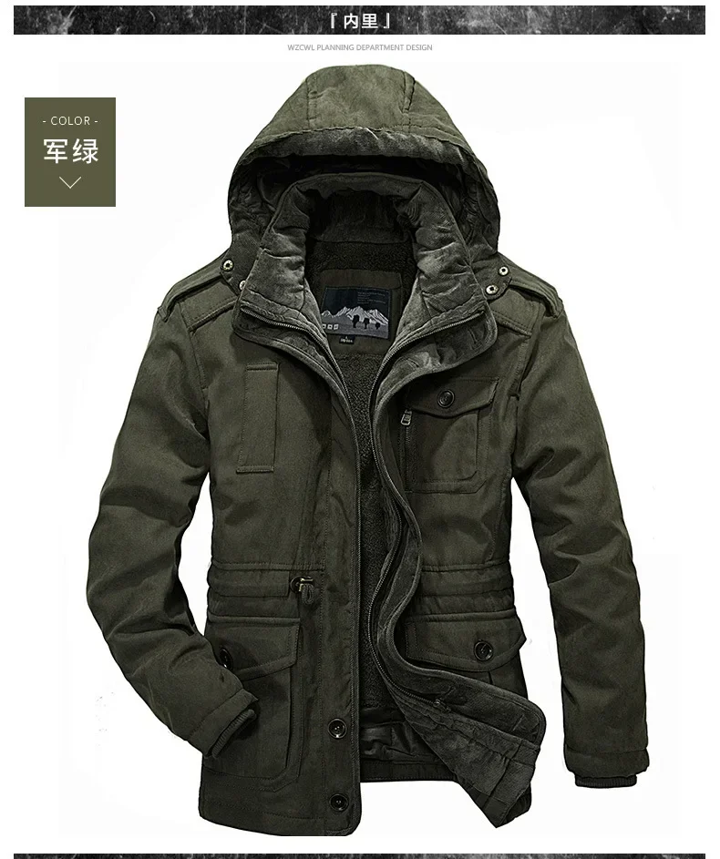 Thermal Hooded Casual New Coat Thermal Thick Jacket Men Military New Jacket Parkas Winter Men's Pile Jacket Outdoor Coat Men's
