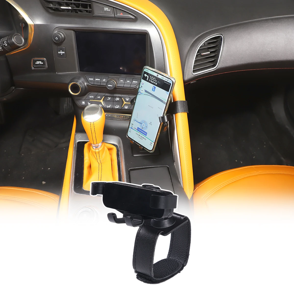 Phone Holder Mobile Phone Holder Auto Mobile Phone Holder GPS Mount Bracket Stander For Chevrolet Corvette C7 2014-Adjustable